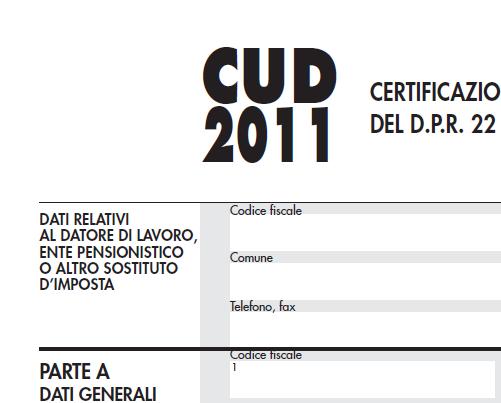 Cud 2011: il nuovo modello è online